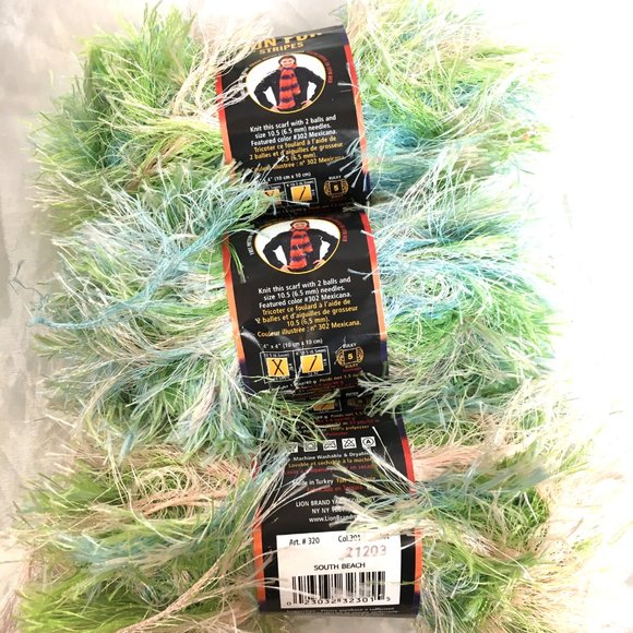 South Beach Eyelash Yarn Fun Fur Lion Brand Yarn Bundle of 3 - Picture 5 of 6